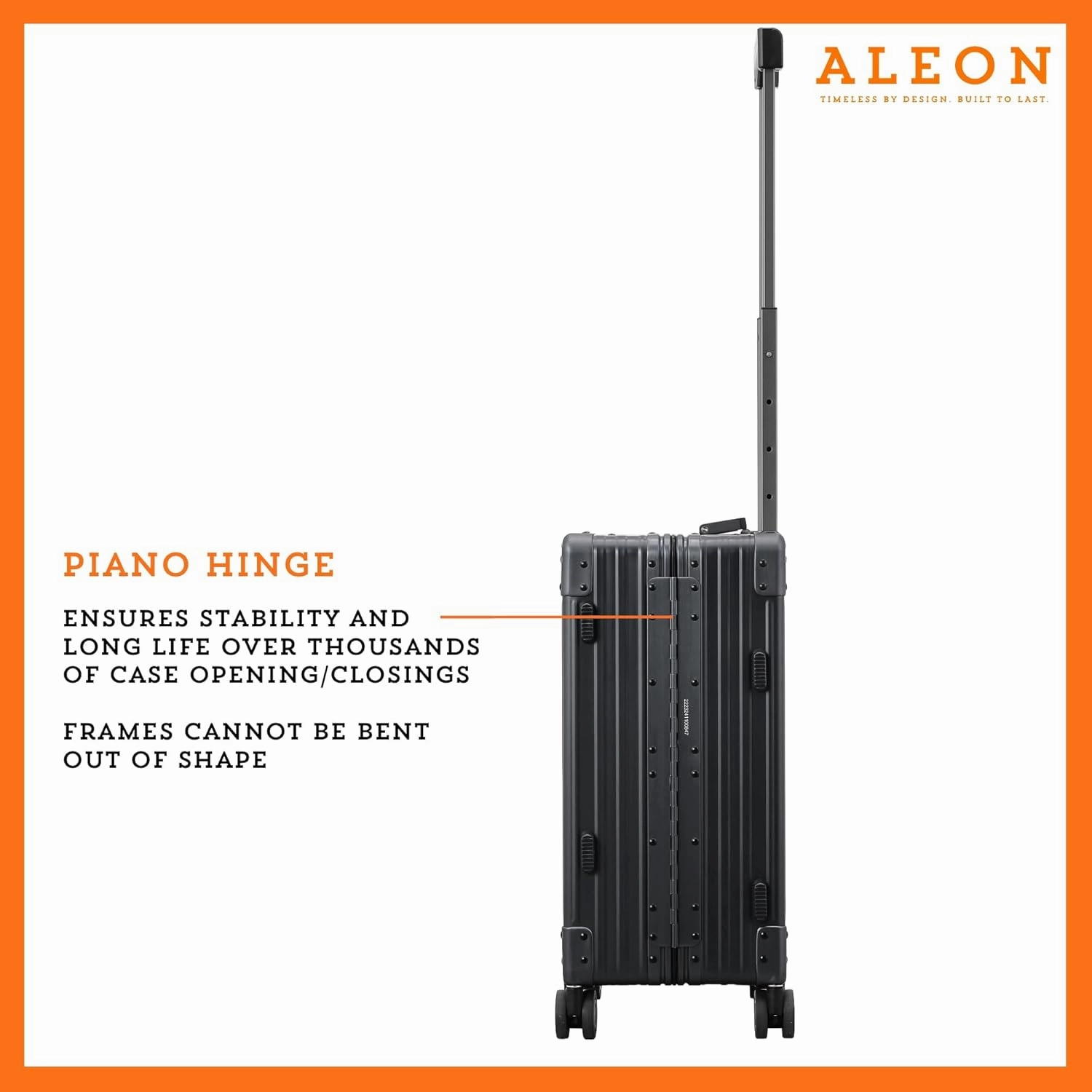 Aleon Lightweight Aluminum Carry-On Luggage - Hardside Carry-On Suitcase, TSA Approved, Hard Shell Suitcase for Travel, Airline Approved 21 Inch Hard Spinner Wheels Luggage (Onyx)