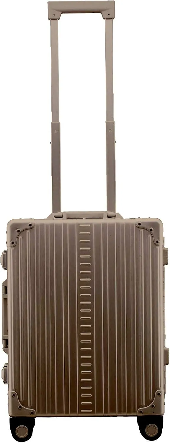 All Aluminum Lightweight 21" Premium International Carry-On Luggage - Hardside Carry-On Suitcase, TSA Approved, Hard Shell Suitcase, Airline Approved Hard Spinner Wheels Luggage (Bronze)