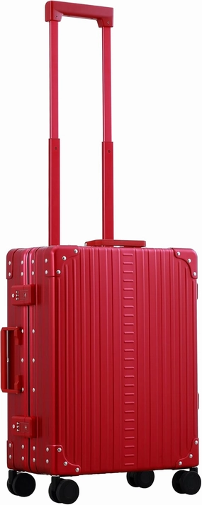 All Aluminum Lightweight 21" Premium International Carry-On Luggage - Hardside Carry-On Suitcase, TSA Approved, Hard Shell Suitcase, Airline Approved Hard Spinner Wheels Luggage (Ruby)