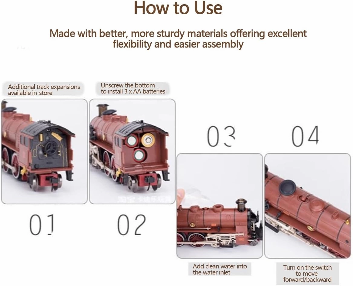 Alloy Electric Train Set Model, Electric Model Train with Carriages and Long Tracks, Great STEM Gifts and Desk Decorations for Teens and Adults(Model 22920/Dark Green)
