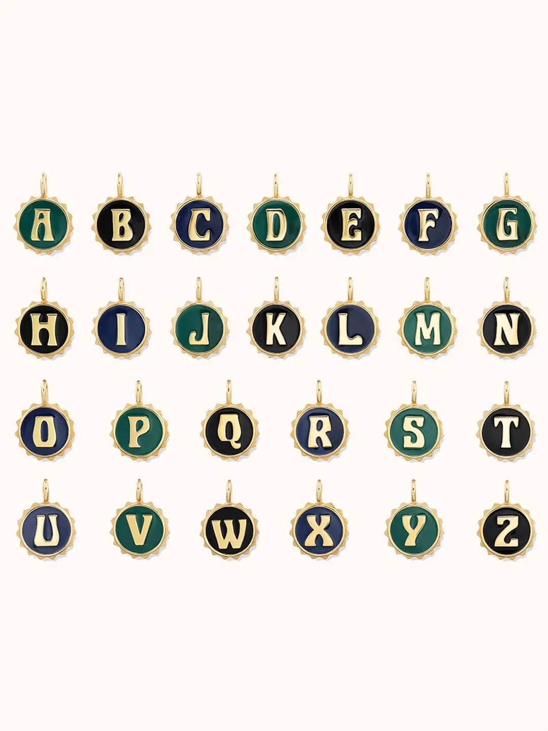 Alphabet Enamel Coin Black