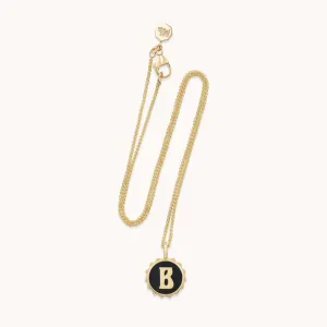 Alphabet Enamel Coin Black