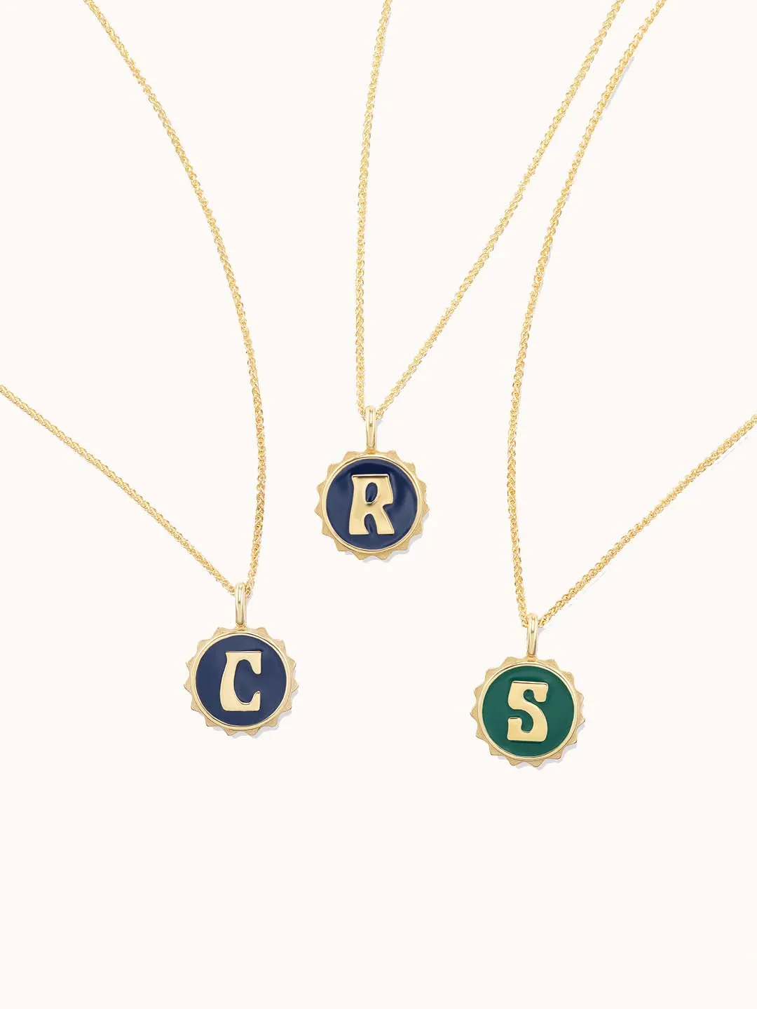 Alphabet Enamel Coin Black