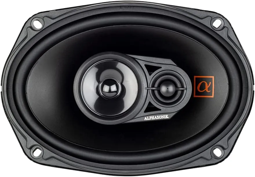 Alphasonik 1 Pair of NS693 Neuron Series 6x9 (420 Watts Max for The Pair) 210 Watts Max Per Speaker 3-Way Full-Range Car Audio Speaker with PEI Dome Tweeter Polypropylene Cone Grilles Included