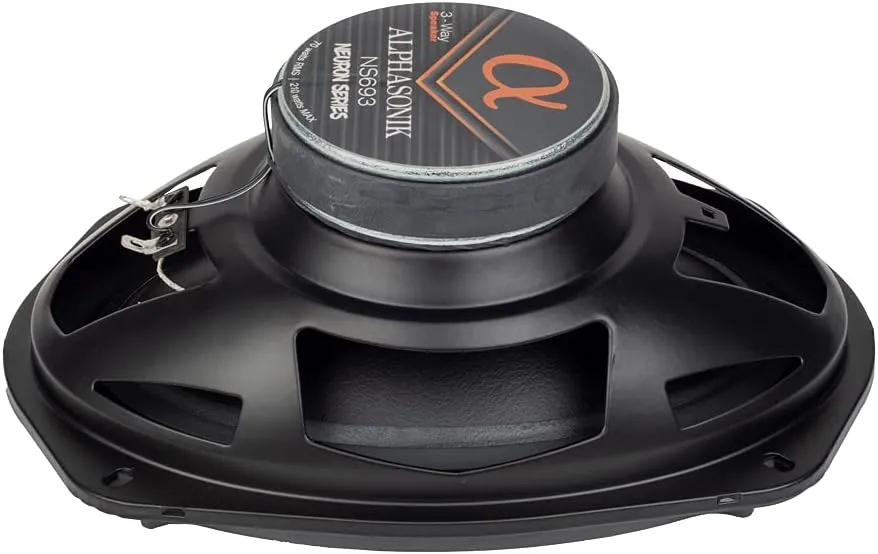 Alphasonik 1 Pair of NS693 Neuron Series 6x9 (420 Watts Max for The Pair) 210 Watts Max Per Speaker 3-Way Full-Range Car Audio Speaker with PEI Dome Tweeter Polypropylene Cone Grilles Included
