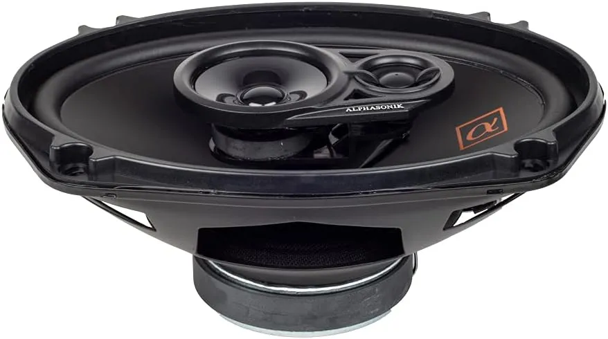 Alphasonik 1 Pair of NS693 Neuron Series 6x9 (420 Watts Max for The Pair) 210 Watts Max Per Speaker 3-Way Full-Range Car Audio Speaker with PEI Dome Tweeter Polypropylene Cone Grilles Included