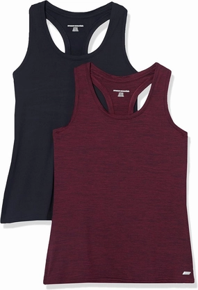 Amazon Essentials Women's Active Quick Dry Tech Stretch Racerback Tank Top (Available in Plus Size), Multipacks