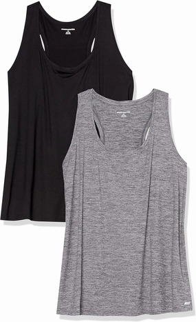 Amazon Essentials Women's Active Quick Dry Tech Stretch Racerback Tank Top (Available in Plus Size), Multipacks