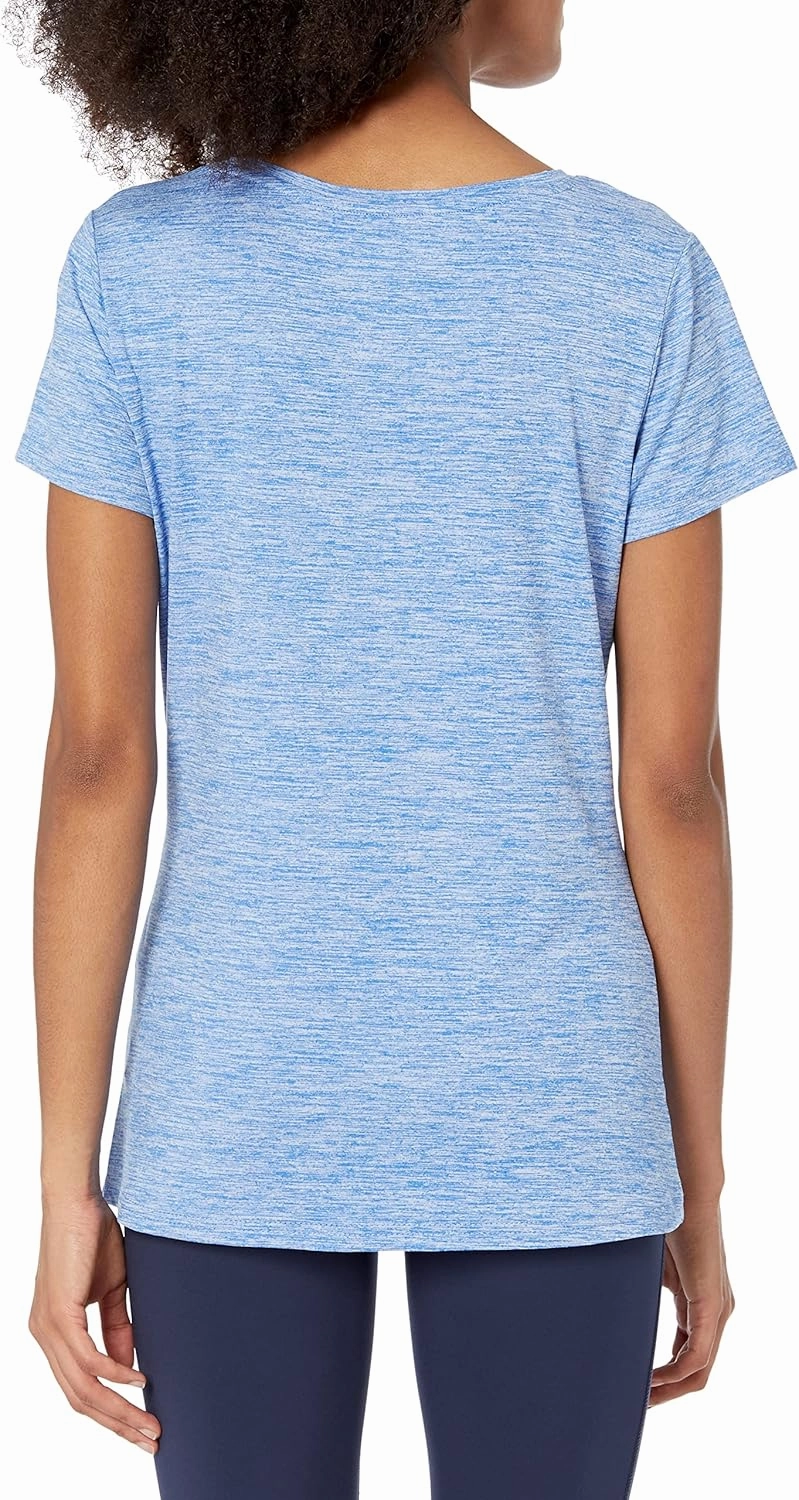 Amazon Essentials Women's Active Quick Dry Tech Stretch Short-Sleeve V-Neck T-Shirt (Available in Plus Size), Pack of 2