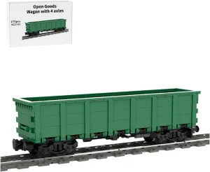 American Four-Axle Open Wagon Building Blocks Set, Train Model Set Railway Construction Kit, Legendary Train Display Kit for Gift Giving (675PCS)