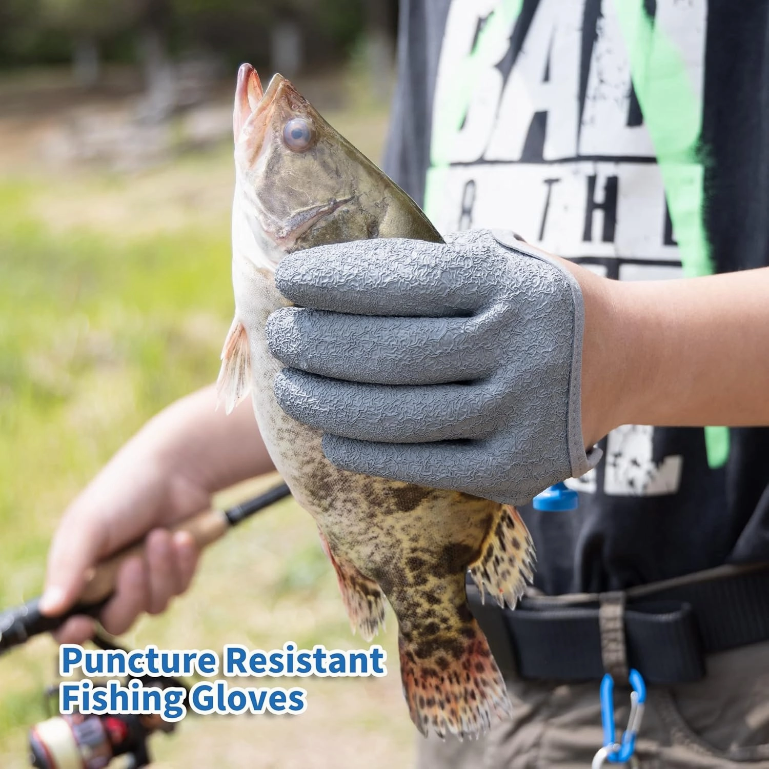 ARCLIBER Fishing Glove for Men with Magnet Release, Puncture Resistant Fish Glove for Handling, Catching, Cleaning, Anti-Slip Textured Grip Palm
