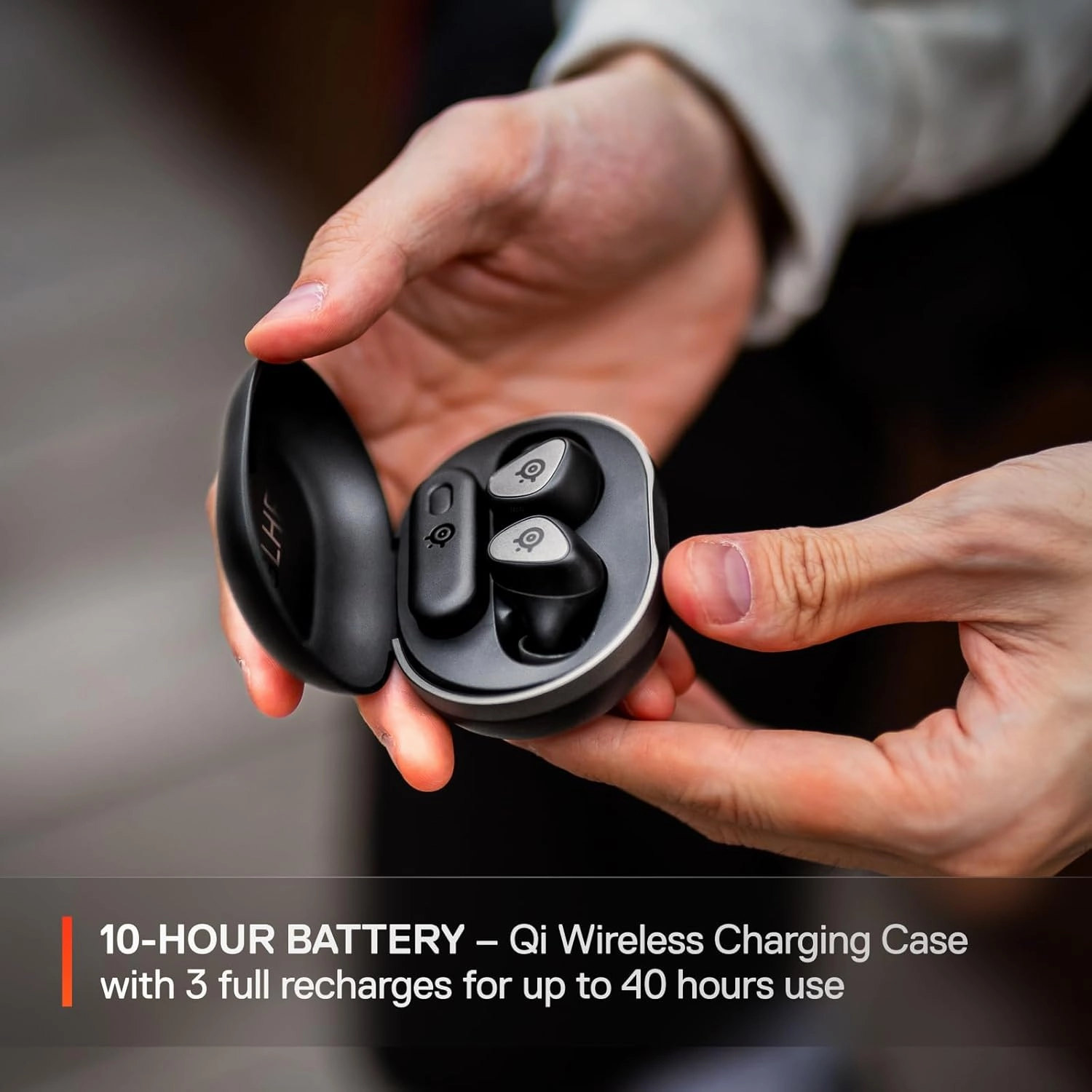 Arctis GameBuds for PlayStation/PC/Switch/Mobile — 2.4GHz   Bluetooth 5.3 Earbuds — Active Noise Cancelling — Mobile App Sound Presets — Water Resistant IP55 — 40H Battery with Qi Charging Case