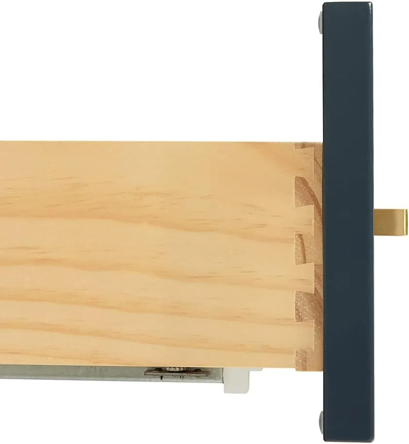 ARIEL 37" Midnight Blue Bathroom Vanity, Italian Carrara Marble Countertop & Splash, Rectangular Sink, 2 Soft Closing Doors, 5 Full Extension Dovetail Drawers, Toe Kick, Matte Black