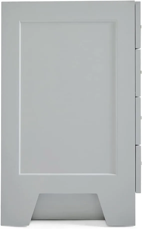 ARIEL 48" Grey Bathroom Vanity Base Cabinet, Single Sink Configuration, 2 Soft Closing Doors, 9 Full Extension Dovetail Drawers, Toe Kick, Satin Brass