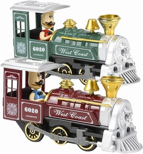 ArtCreativity Pull Back Train Toys for Kids, Set of 2, Diecast Metal Train with Sound Effects and Pullback Action, Choo Choo Trains for Boys and Girls, Great Birthday Idea