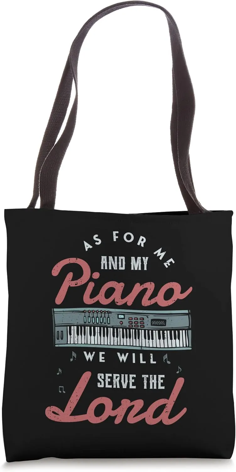As for me and my piano we will serve the lord Piano Jazz Tote Bag