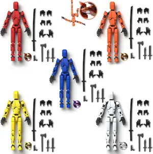 [Assembly Required] Dummy13 Magnetic Action Figure Set, T13 Action Figure, Anti-Gravity Style, Magnetic Articulated Figures, 3D Printed Multi-Jointed Movable Robot (5PCS)