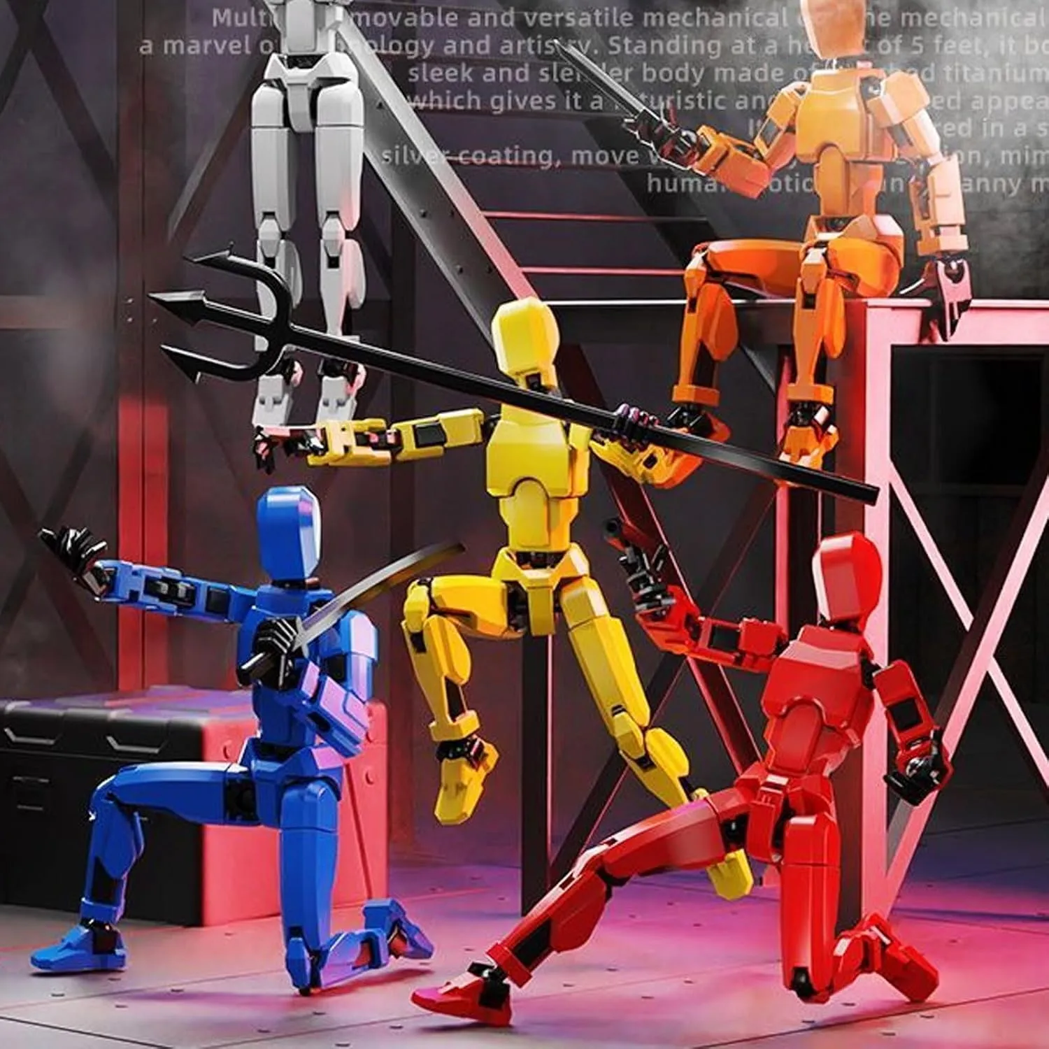 [Assembly Required] Dummy13 Magnetic Action Figure Set, T13 Action Figure, Anti-Gravity Style, Magnetic Articulated Figures, 3D Printed Multi-Jointed Movable Robot (5PCS)