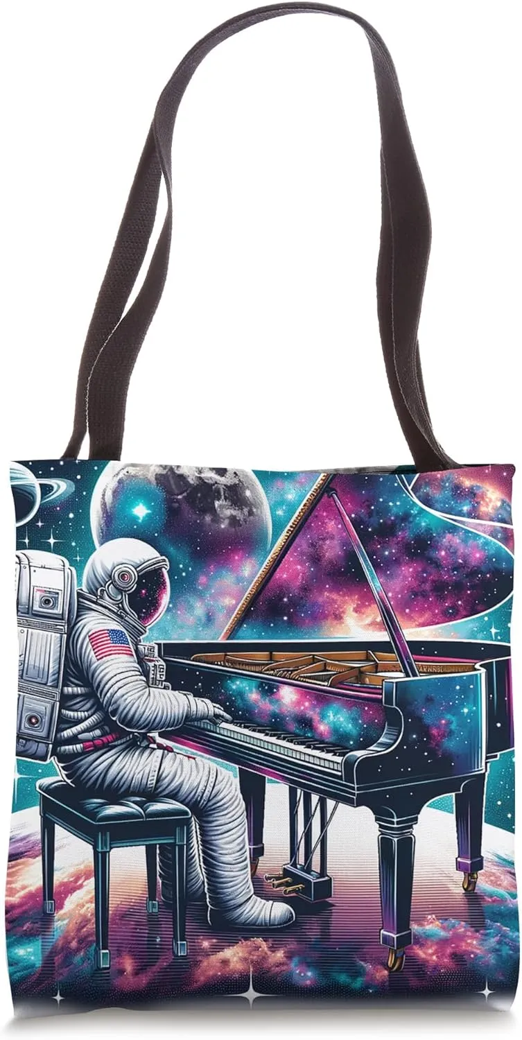 Astronaut Piano Player Space Music for Piano Player Pianist Tote Bag