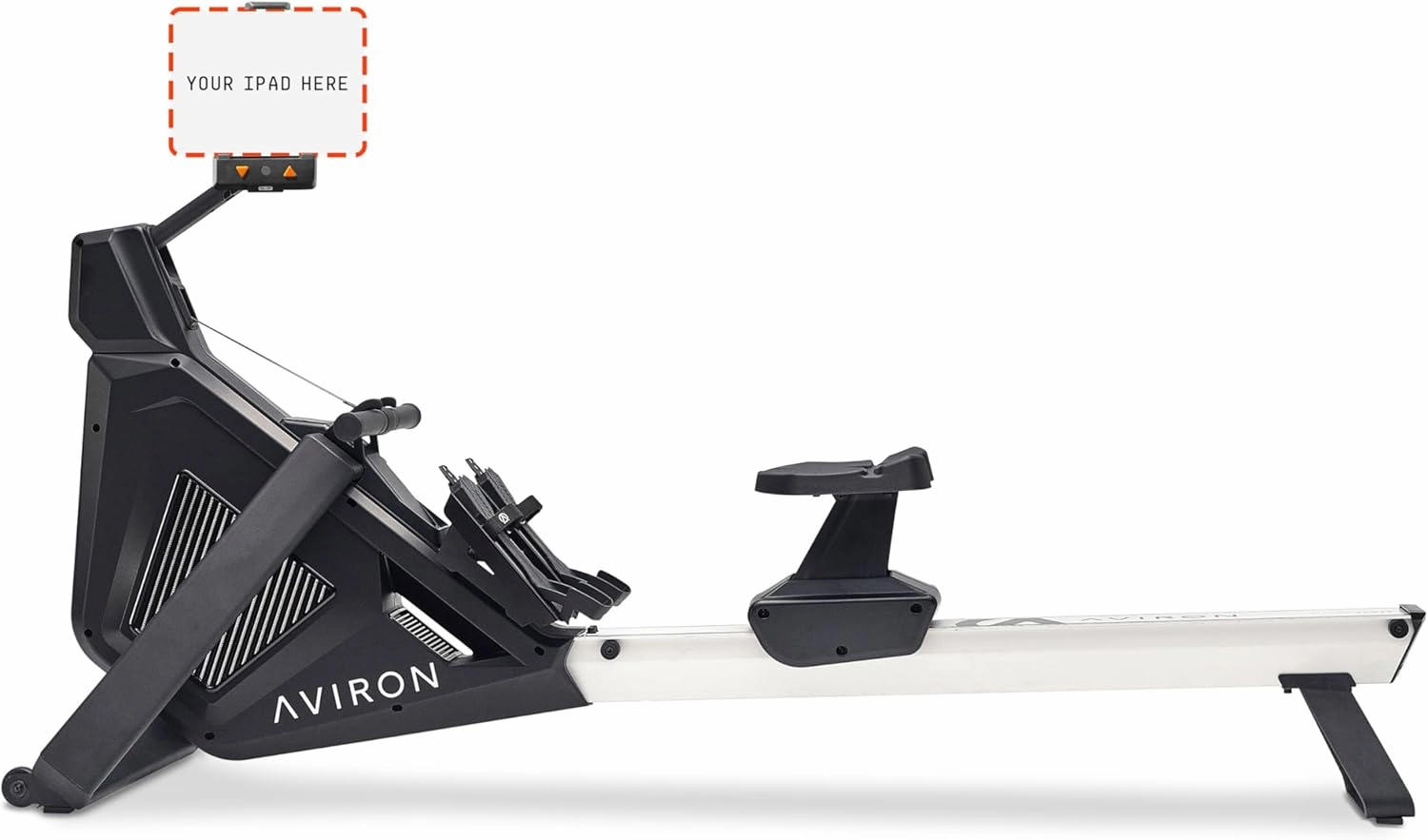 Aviron StrongGo Rowing Machine -Compatible with iPad—Dual Air & Magnetic Resistance Up to 100 lbs | Game-Based Workouts, Compact Storage Design