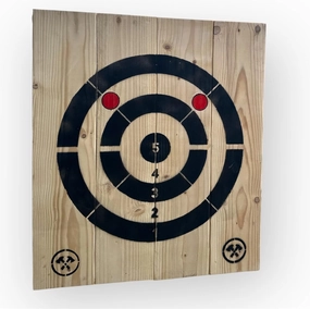 Axe and Knife Throwing Target. Golden Oak, Spruce 5 Point Hanging Target with Kill Shots, Perfect for Parties, Events, Gifts and Practice