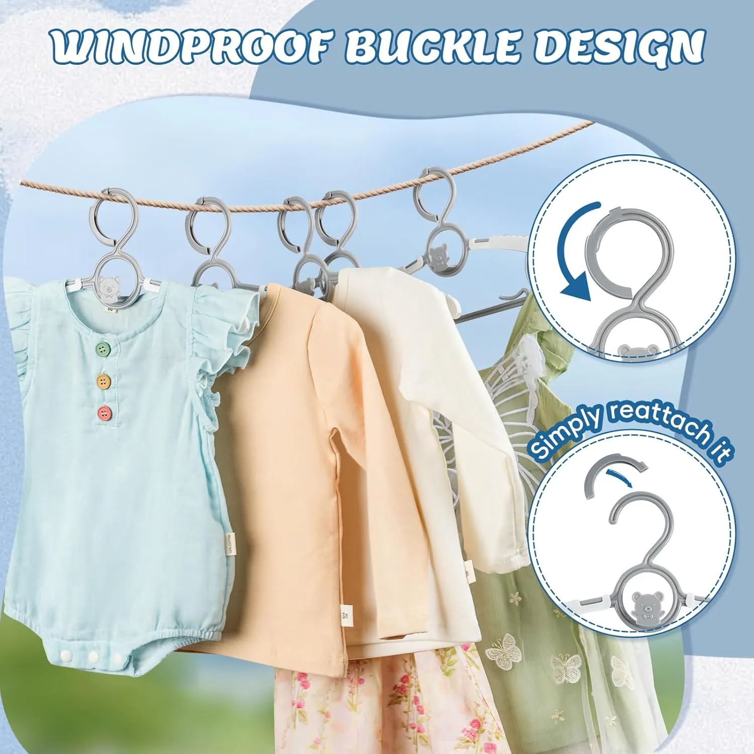Baby Hangers, 40PCS Adjustable Infant Clothes Hanger Set - Expandable Stackable Design, 11-14 Inch Non-Slip Grey Hangers for Nursery & Kids Wardrobe Organization, Toddler Garment Holders