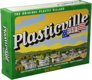 Bachmann Trains - PLASTICVILLE U.S.A. BUILDINGS – CLASSIC KITS - LOG CABIN w/RUSTIC FENCE - O Scale