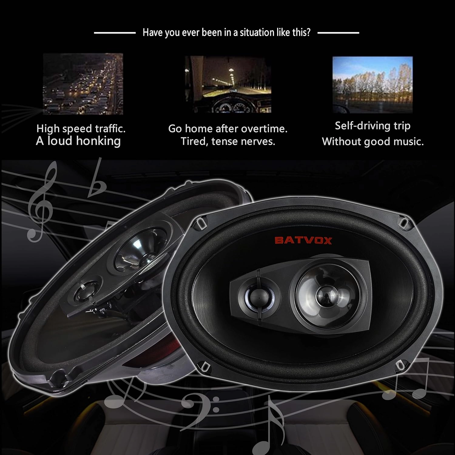 BATVOX CS691 400 Watts 6X9 Inch 3 Ways 4 Ohm Impedance and Piezo Tweeter for Premium Car Audio Coaxial Car Speakers, Car Stereo Sound System with Removable Grill (2 Speakers)