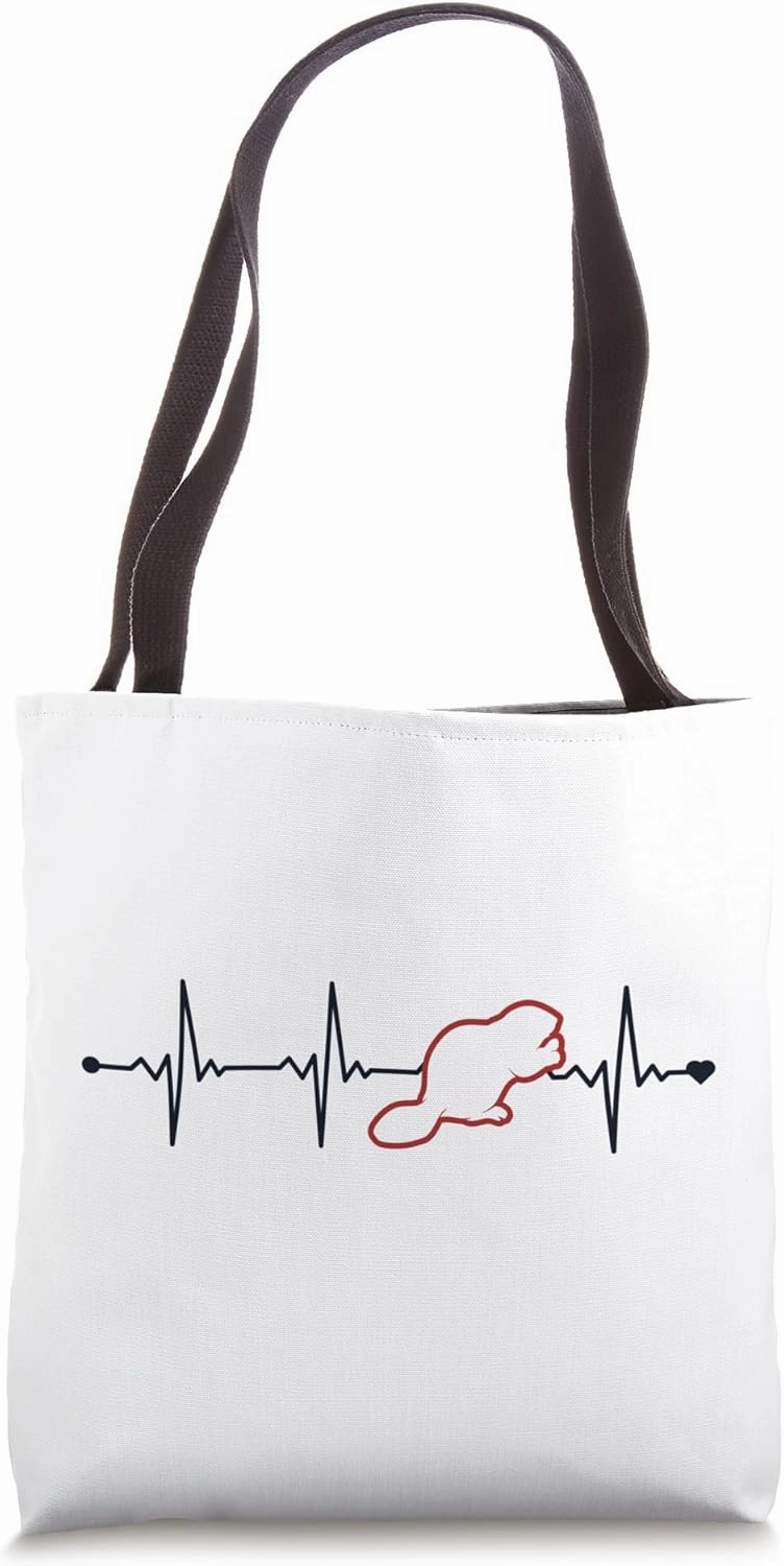 Beaver Heartbeat Eurasian Castor Canadensis Beaver Tote Bag