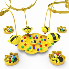 Bee-Shaped Plastic Toy Fun Interactive Toy for Family and Friends Gatherings Cute Yellow Honeybee for Group Play, Multi-Person Educational Toy for All Ages (Four People)
