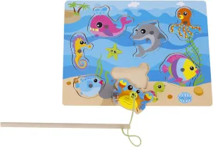Big Tree Underwater Fishing Game (Wooden Puzzle): Can You Pull The Fish Out of The Water with The Magnetic Angle?