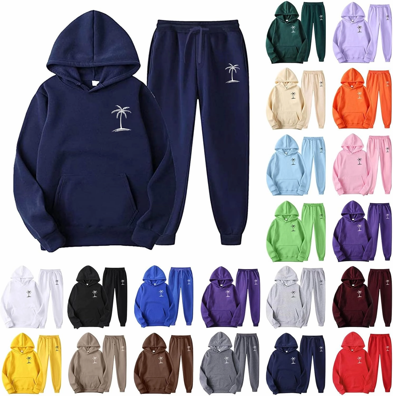 Big and Tall Track Suits for Men Two Piece Workout Set Hoodies Casual Warm Up Jogging Sweat Suits Lounge Gym Outfits