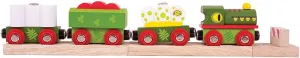 Bigjigs Rail Wooden Dinosaur Railway Engine and Train Cars