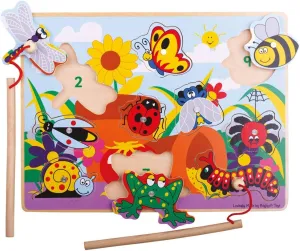 Bigjigs Toys Wooden Magnetic Fun Bugs Games with Rods