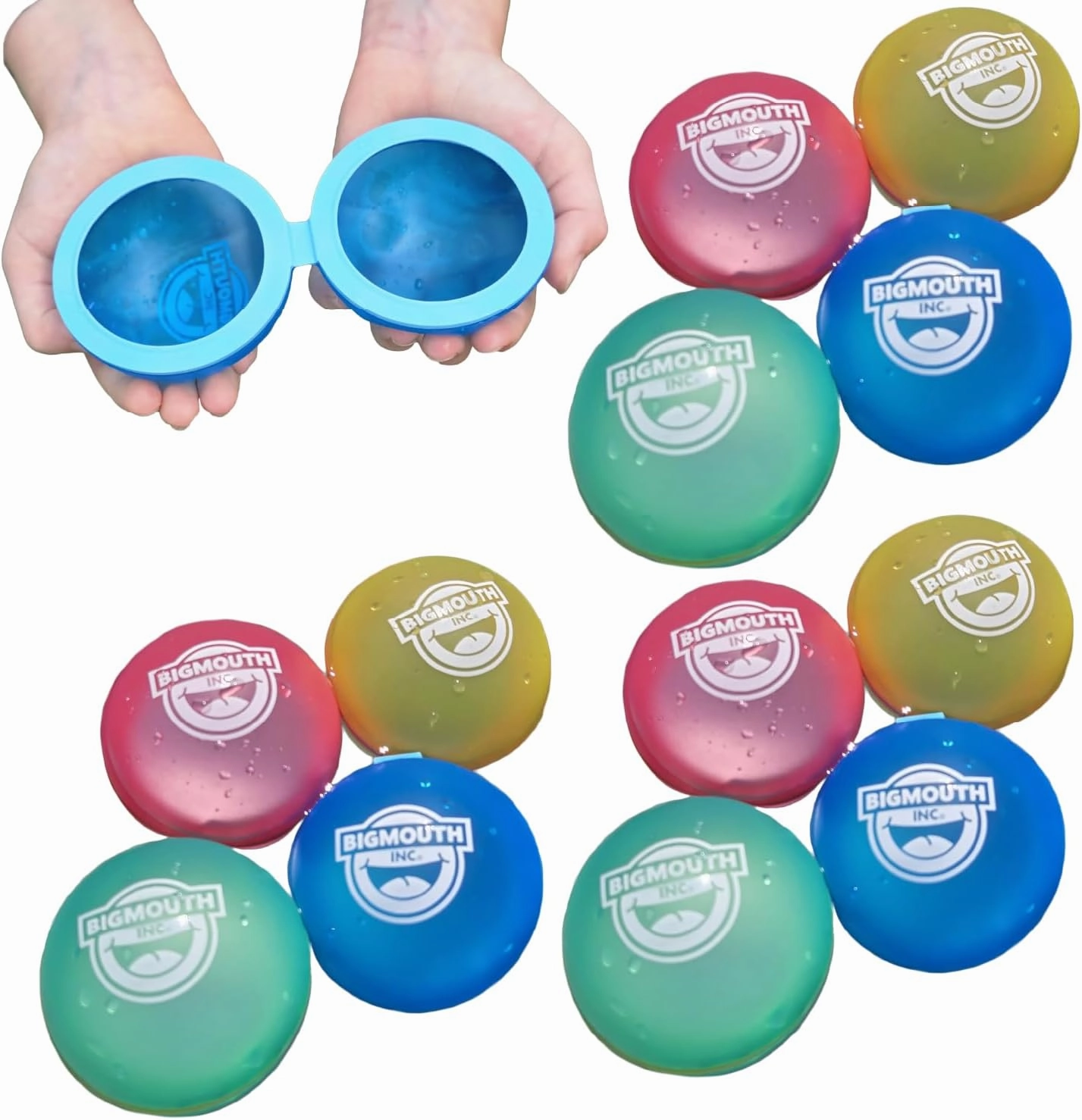 BigMouth Inc Reusable Magnetic Water Balloons, Outdoor Summer Water Toys for Kids, Quick Fill Splash Activity - 12 Pack