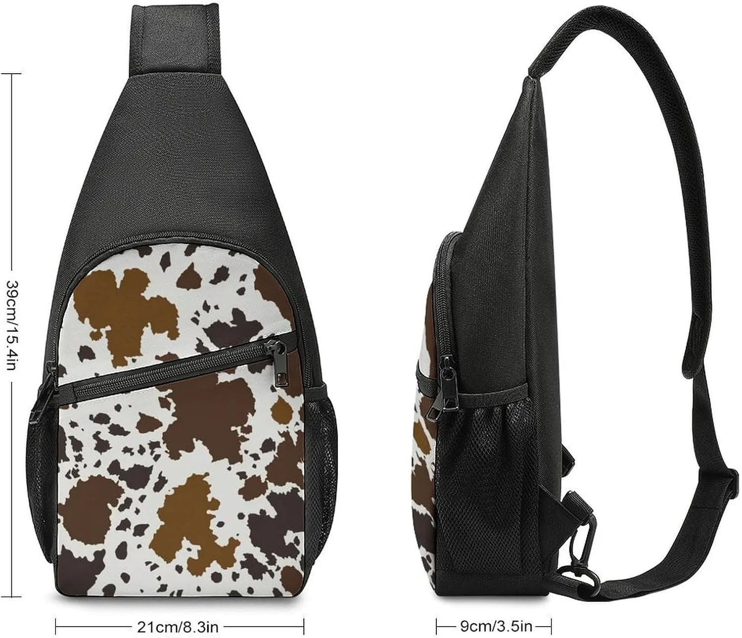 Black And White Piano Keys with Musical Notes Large Capacity Portable Chest Bag, Single Shoulder Chest Bag