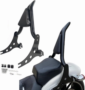 Black Sissy Bar Passenger Backrest Pad Compatible for Harley Fatboy Lo FLSTF 07-17 Softail FXST FLST CVO 06-12, Night Train 06-09, Cross Bones 08-11