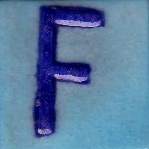 Blue F Alphabet Turquoise Base Tile (2x2)