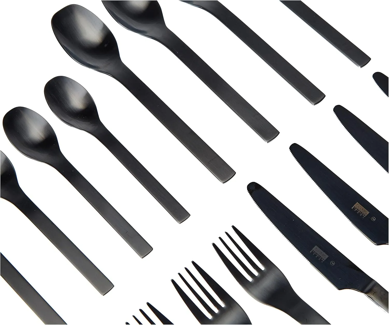 Bodum Penn K6335-01 Barcelona Cutlery Set, 16 Pieces, Stainless Steel, Black, 4 x 20 x 2 cm, 6 Units