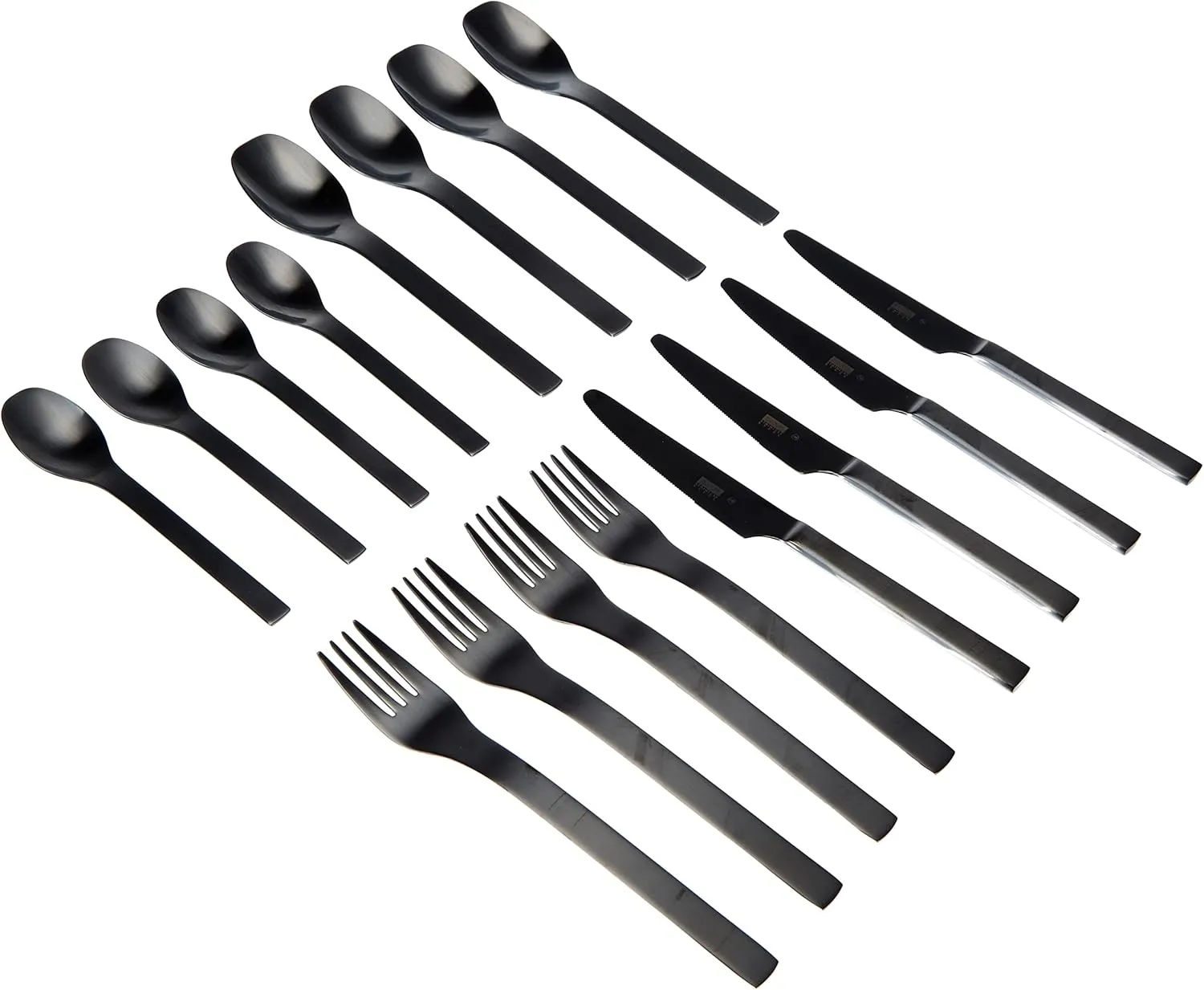 Bodum Penn K6335-01 Barcelona Cutlery Set, 16 Pieces, Stainless Steel, Black, 4 x 20 x 2 cm, 6 Units