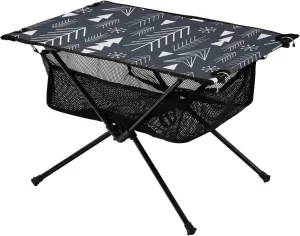 Bolaz Outdoor Folding Portable Picnic Camping Table-Black Geometry Pattern,Storage Mesh for Camping Gear Accessories, Hiking, Mountaineering, Outdoor Travel