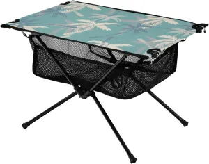 Bolaz Outdoor Folding Portable Picnic Camping Table-Black-White Coconut Tree,Storage Mesh for Camping Gear Accessories, Hiking, Mountaineering, Outdoor Travel