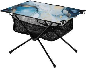 Bolaz Outdoor Folding Portable Picnic Camping Table-Blue Ripple3,Storage Mesh for Camping Gear Accessories, Hiking, Mountaineering, Outdoor Travel