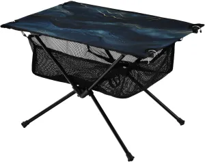 Bolaz Outdoor Folding Portable Picnic Camping Table-Blue Ripple,Storage Mesh for Camping Gear Accessories, Hiking, Mountaineering, Outdoor Travel