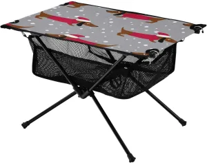 Bolaz Outdoor Folding Portable Picnic Camping Table-Christmas Dog Pattern 10,Storage Mesh for Camping Gear Accessories, Hiking, Mountaineering, Outdoor Travel