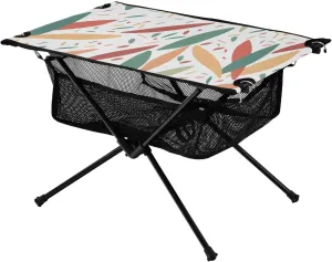 Bolaz Outdoor Folding Portable Picnic Camping Table-Colorful Leaves Pattern,Storage Mesh for Camping Gear Accessories, Hiking, Mountaineering, Outdoor Travel