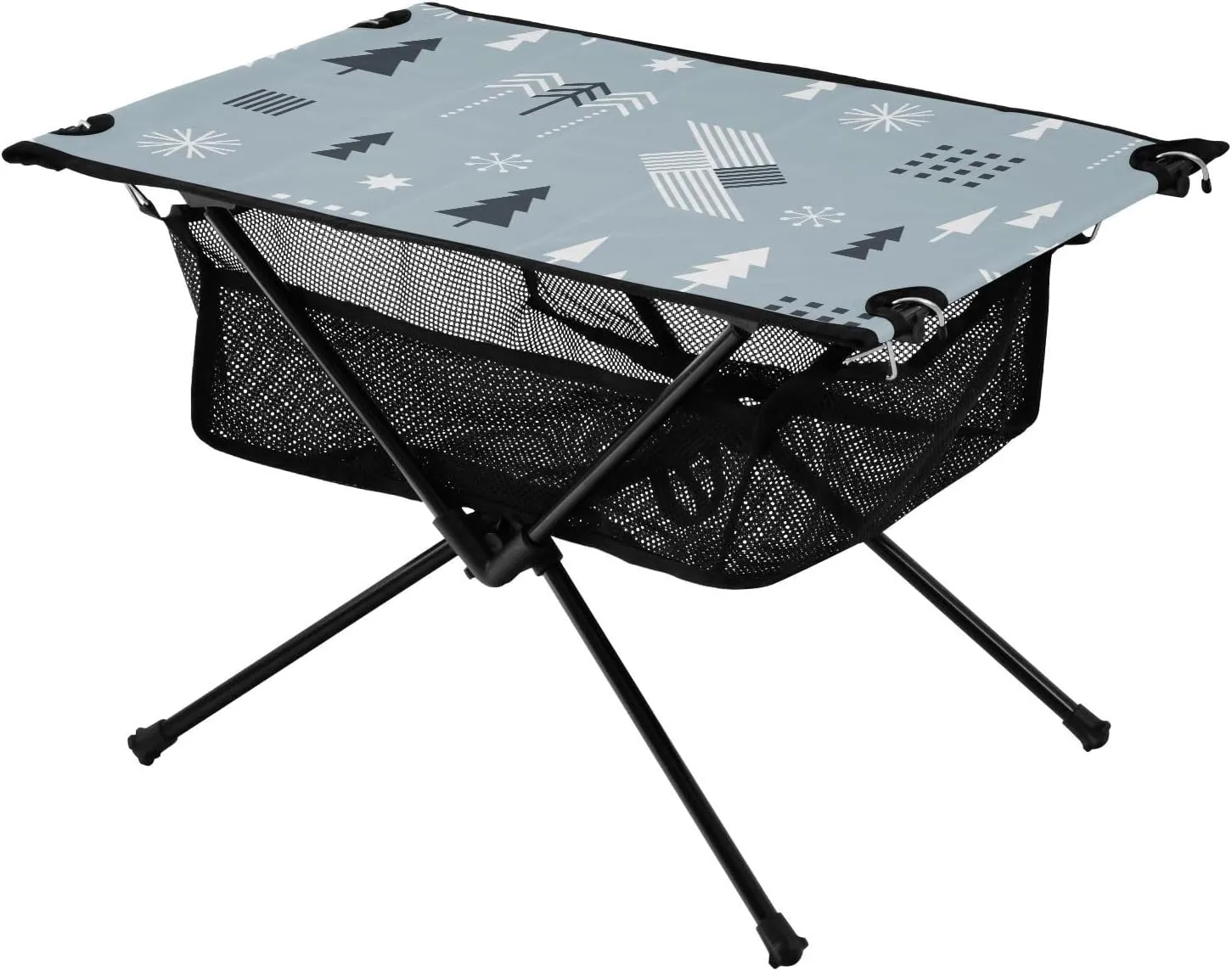 Bolaz Outdoor Folding Portable Picnic Camping Table-Geometry Tree Pattern,Storage Mesh for Camping Gear Accessories, Hiking, Mountaineering, Outdoor Travel
