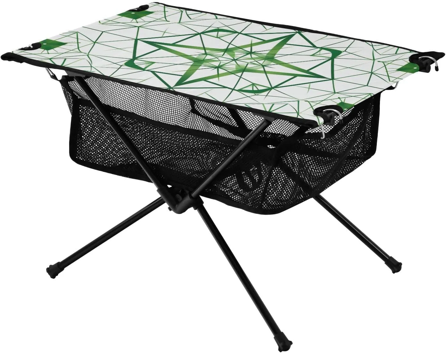 Bolaz Outdoor Folding Portable Picnic Camping Table-Green Geometry5,Storage Mesh for Camping Gear Accessories, Hiking, Mountaineering, Outdoor Travel