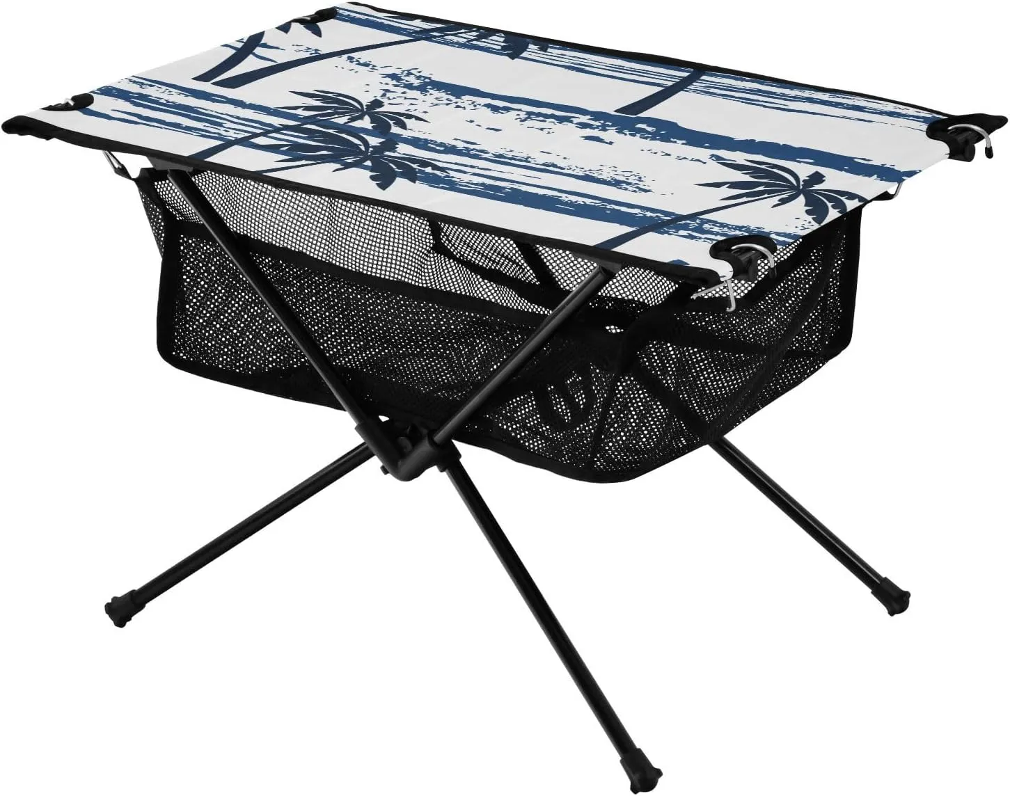 Bolaz Outdoor Folding Portable Picnic Camping Table-Tropical Palm Tree Summer Beach,Storage Mesh for Camping Gear Accessories, Hiking, Mountaineering, Outdoor Travel