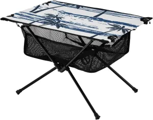 Bolaz Outdoor Folding Portable Picnic Camping Table-Tropical Palm Tree Summer Beach,Storage Mesh for Camping Gear Accessories, Hiking, Mountaineering, Outdoor Travel